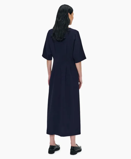 Zenggi Maxi Jurk Flowy Waisted Donker Blauw