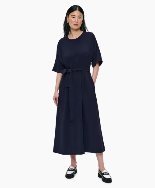 Zenggi Maxi Jurk Flowy Waisted Donker Blauw