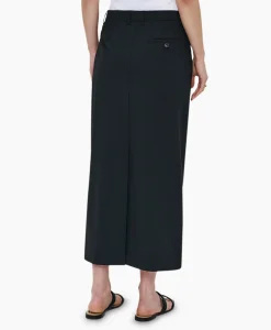Zenggi Midi Rok Tropical Wool Straight Zwart