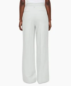 Zenggi Pantalon Melange Linnen Wide Leg Grijs