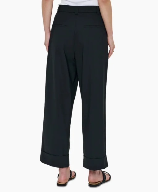 Zenggi Pantalon Tropical Wool Straight Zwart