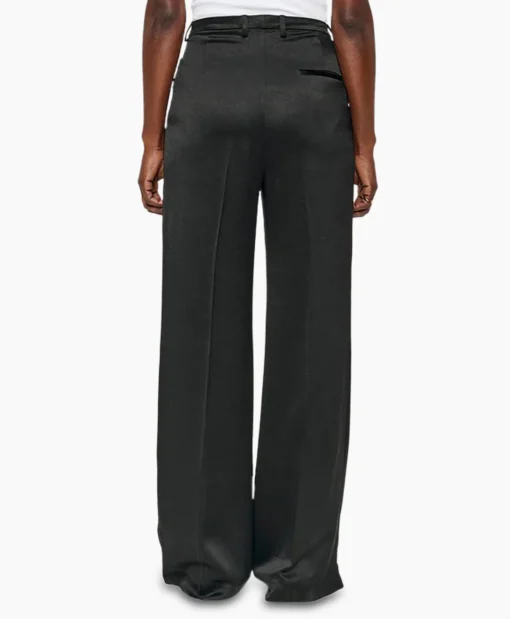 Zenggi Pantalon Wide Leg Satin Zwart