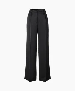Zenggi Pantalon Wide Leg Satin Zwart