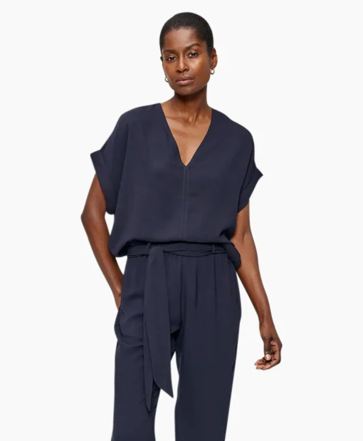 Zenggi Top Fluid V-Neck Donker Blauw