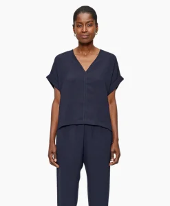 Zenggi Top Fluid V-Neck Donker Blauw