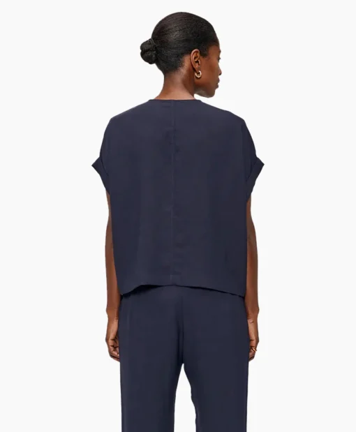 Zenggi Top Fluid V-Neck Donker Blauw