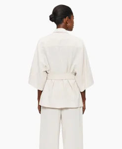 Zenggi Vest Japanse Crepe Kimono Off White
